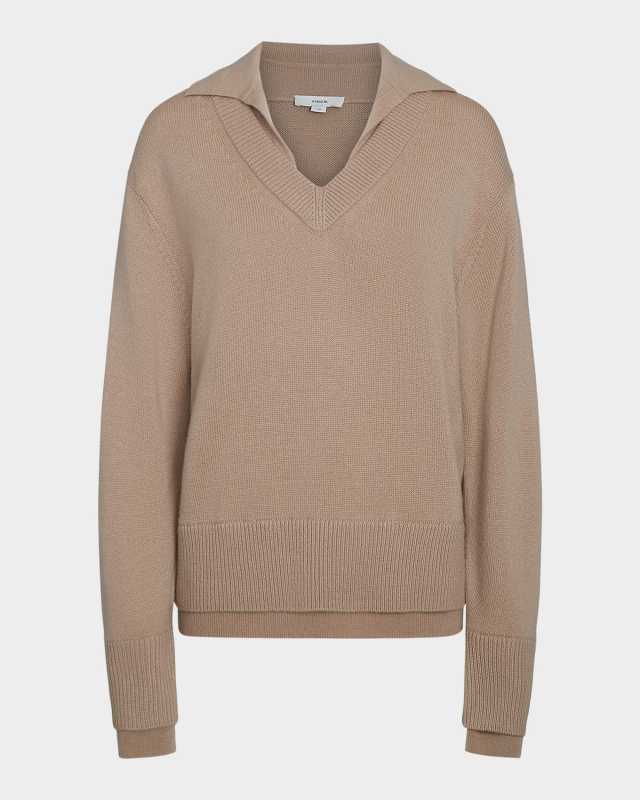 Collared Wool-Cashmere Layered Sweater